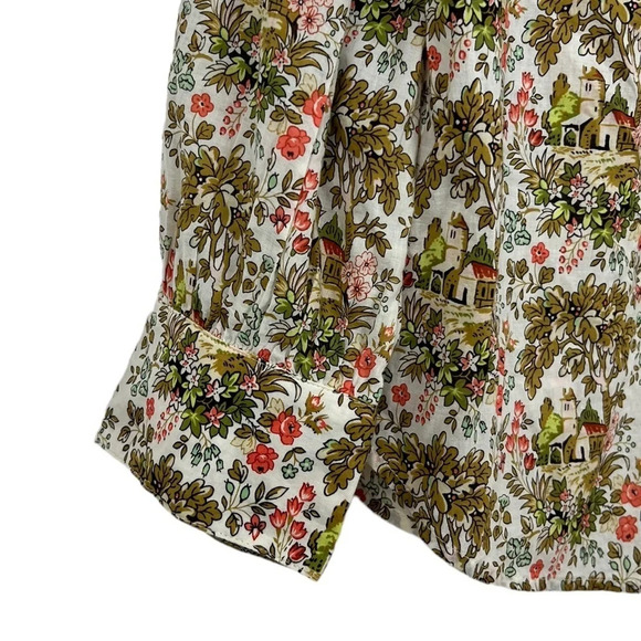 Talbots New Women’s XL Long Sleeve Lightweight 1/2 Button Countryside Print Top - Picture 5 of 8
